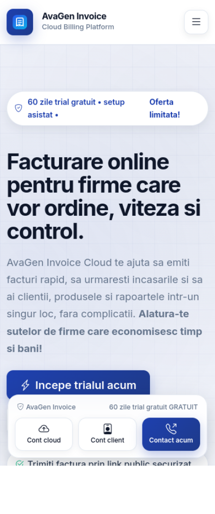AvaGen - Factura online - mobile