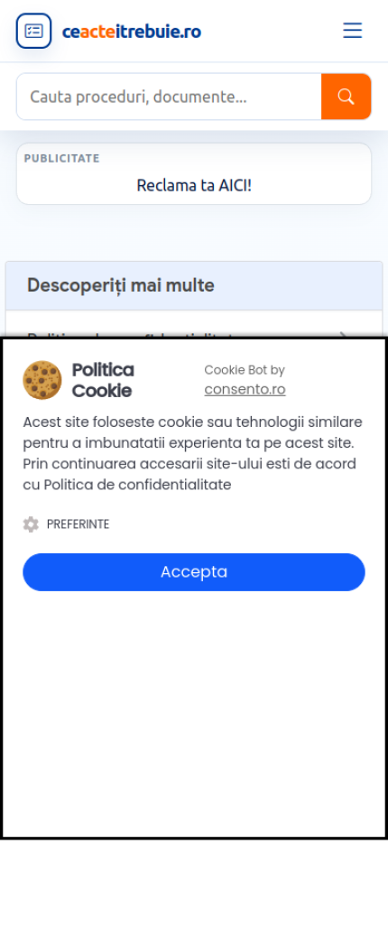 Ce acte iti trebuie Romania - mobile